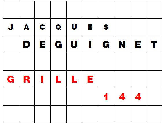 MOTS CROISÉS PAR Jacques DEGUIGNET (AMIPHI N°144) ET SOLUTION (AMIPHI N°143).