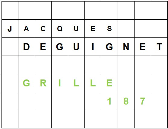 MOTS CROISÉS PAR Jacques DEGUIGNET (AMIPHI N°187) ET SOLUTION (AMIPHI N°186).