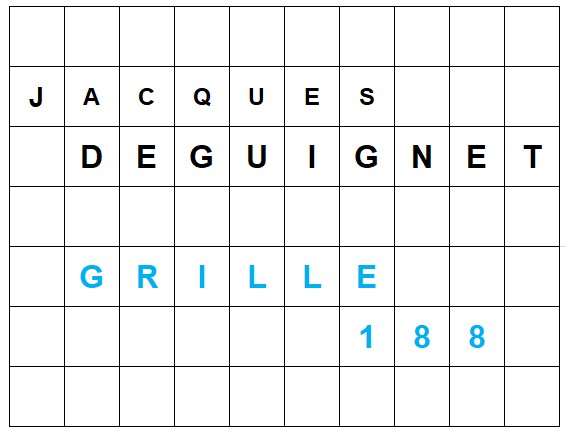 MOTS CROISÉS PAR Jacques DEGUIGNET (AMIPHI N°188) ET SOLUTION (AMIPHI N°187).