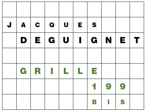 MOTS CROISÉS PAR Jacques DEGUIGNET (AMIPHI N°199Bis) ET SOLUTION (AMIPHI N°198).