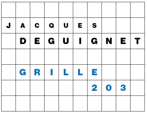 MOTS CROISÉS PAR Jacques DEGUIGNET (AMIPHI N°203) ET SOLUTION (AMIPHI N°202).