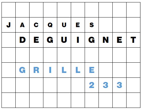 MOTS CROISÉS PAR Jacques DEGUIGNET (AMIPHI N°233) ET SOLUTION (AMIPHI N°232).
