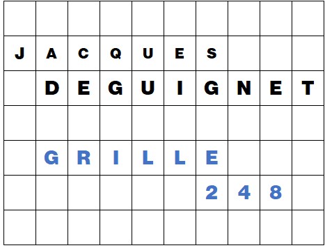 MOTS CROISÉS PAR Jacques DEGUIGNET (AMIPHI N°248) ET SOLUTION (AMIPHI N°247).